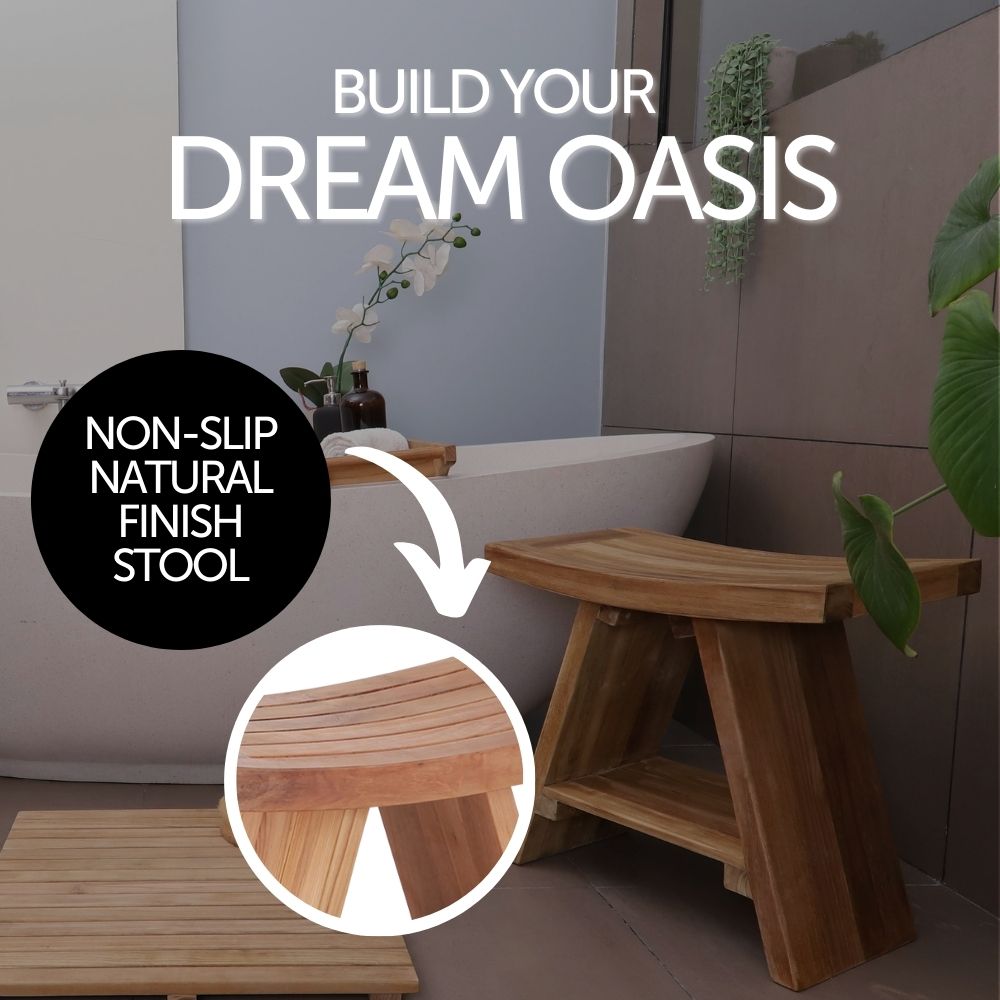 Bathtub best sale stool wood