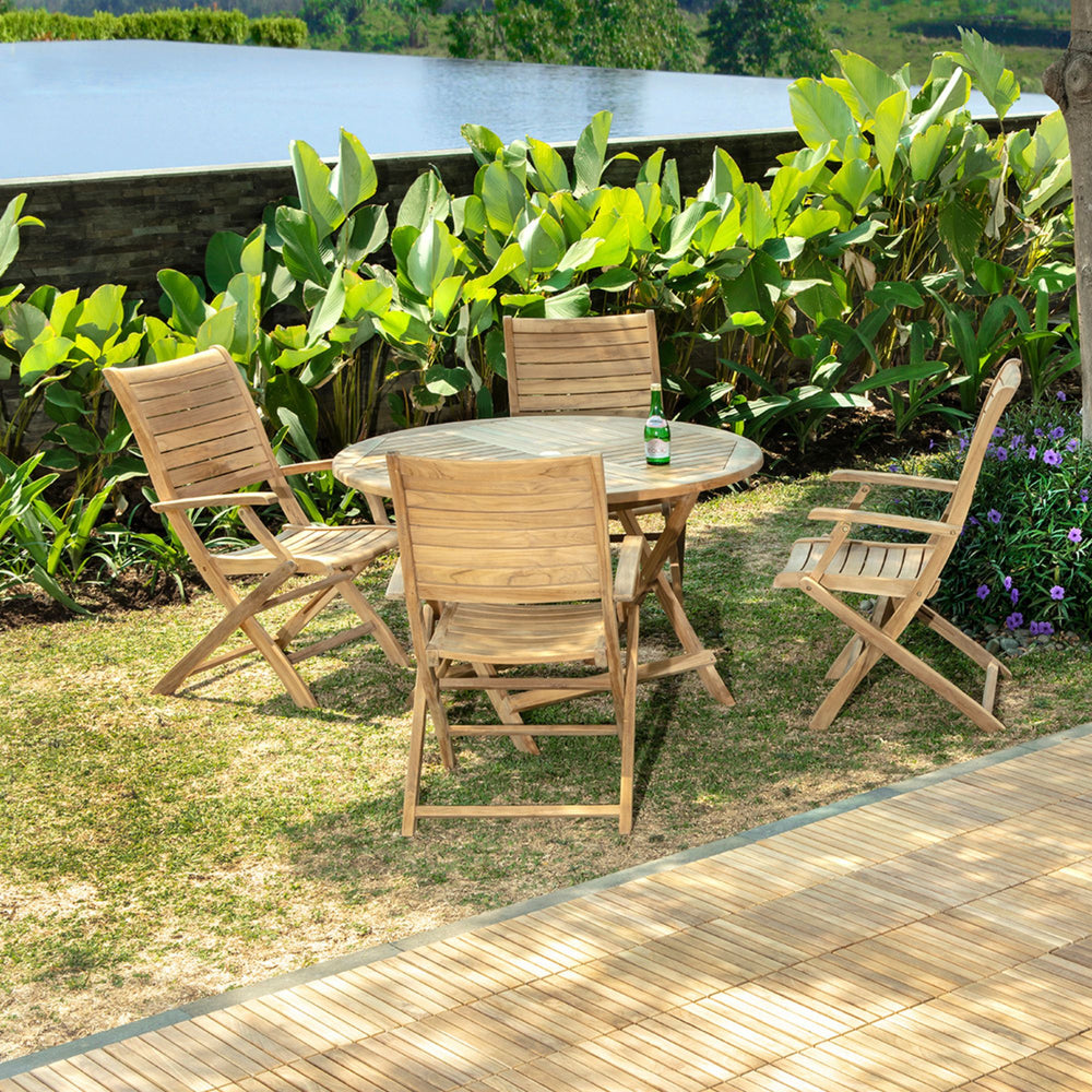 Naples Dining Set (Table + 4 Chairs With Arm Rests)