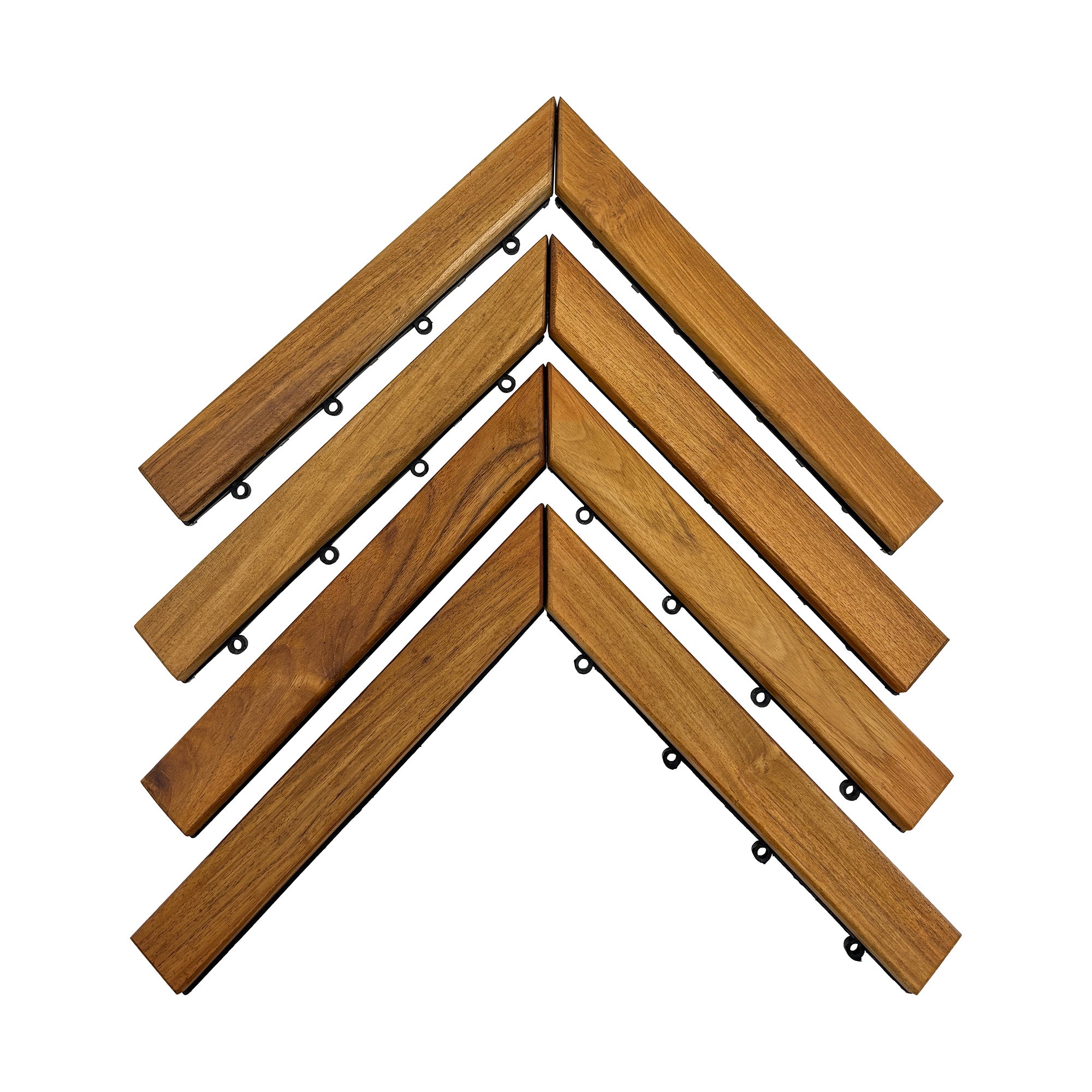 Teak Interlocking Tile End Pieces (Loop, Pin or Corner)
