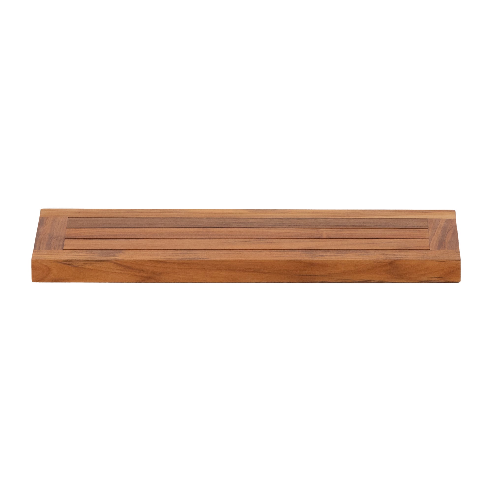 Oiled Teak Framed Floating Shelf - 24"