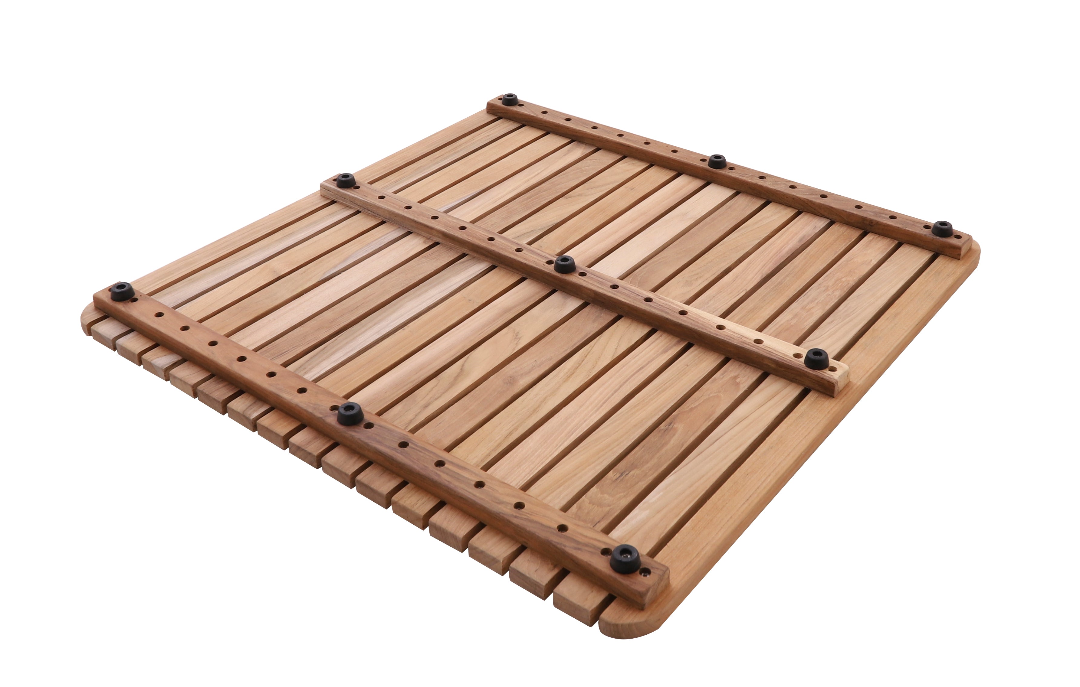 Natural Yukon 24" Shower Mat & Siena Natural Stool - SET