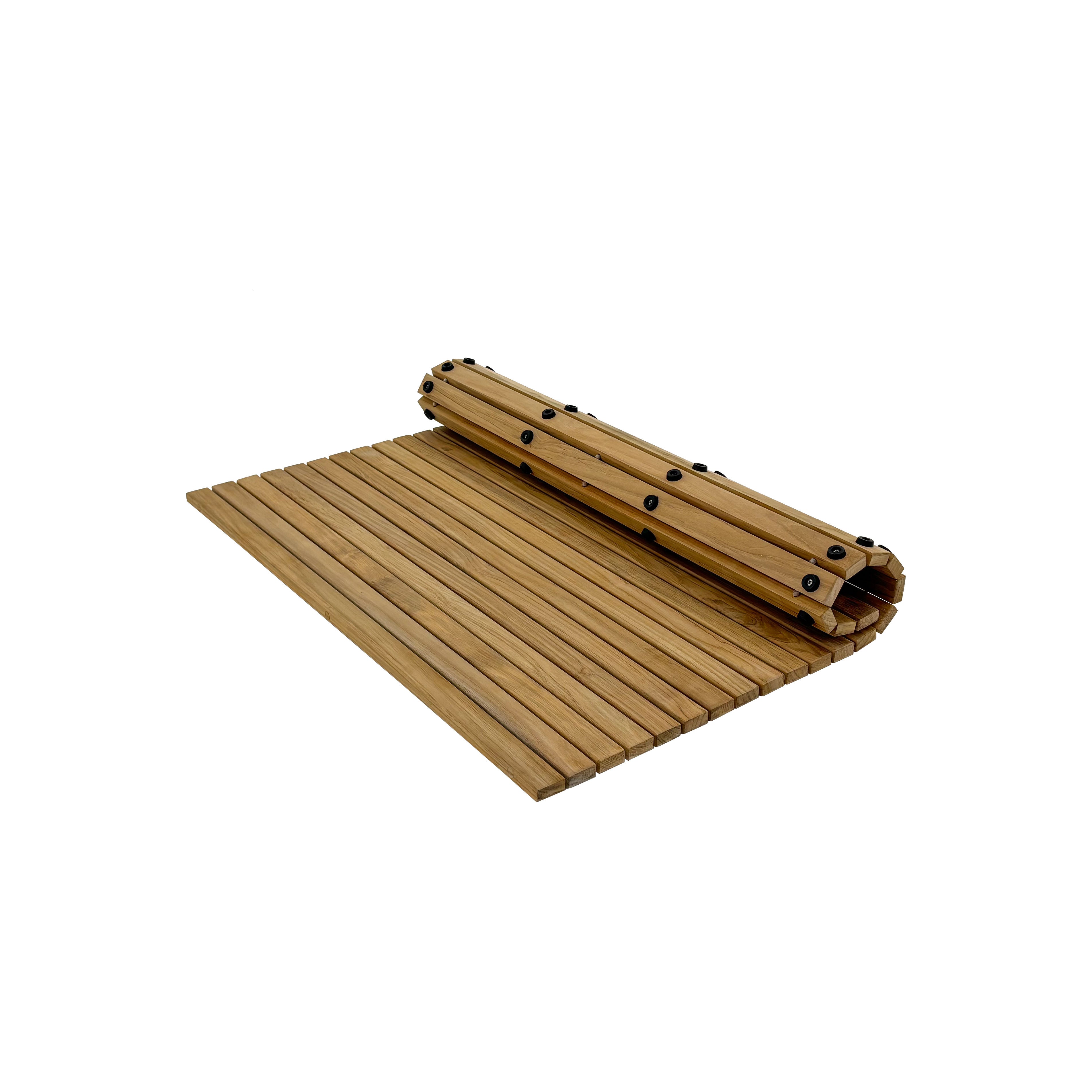 Sapporo Teak Shower and Bath String Mat with Rubber Footing 30″ x 30″