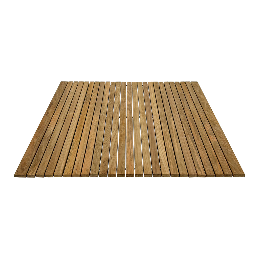 Chiba Teak Shower and Bath String Mat with Rubber Footing 36″ x 36