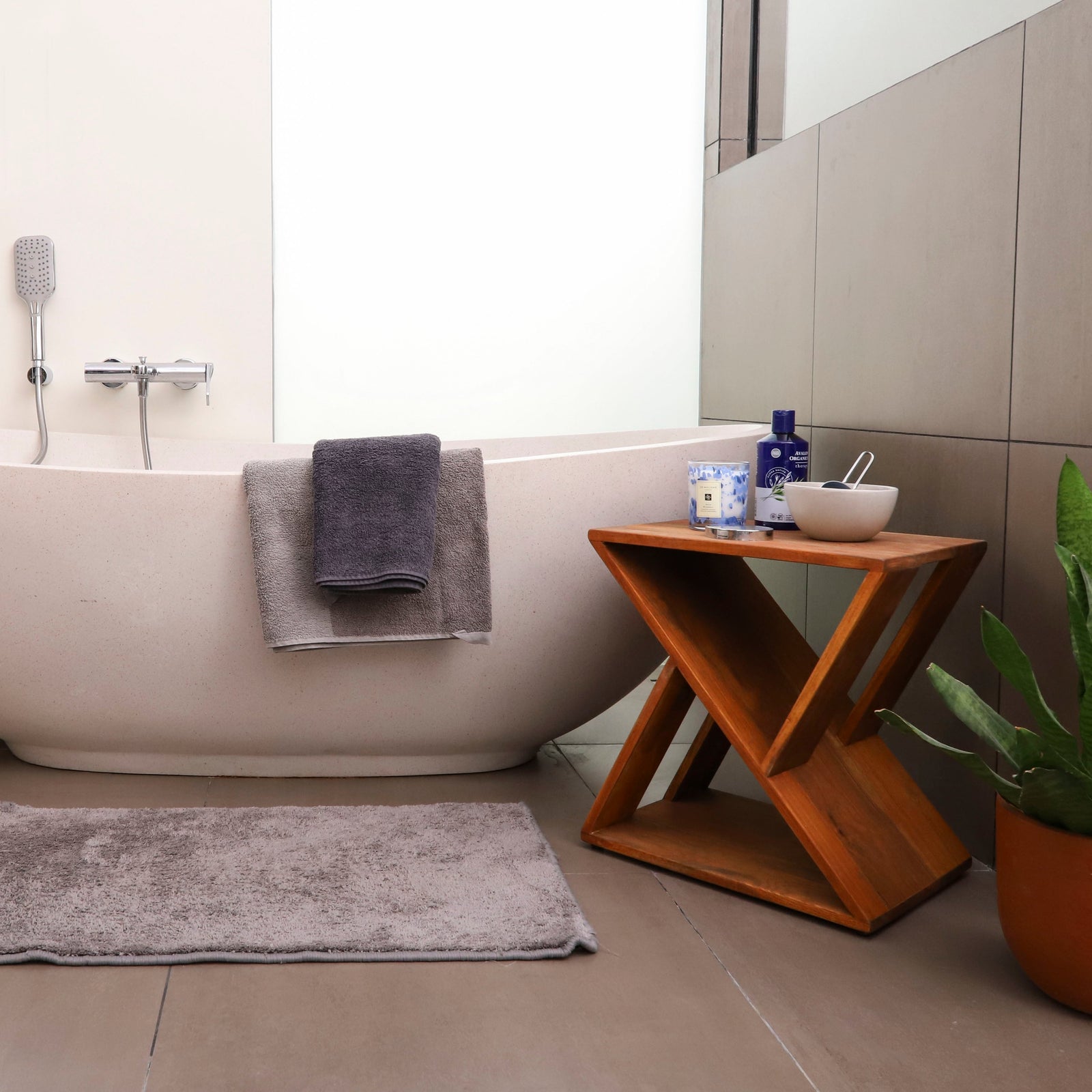 Teak Wood Danish Slatted Stool