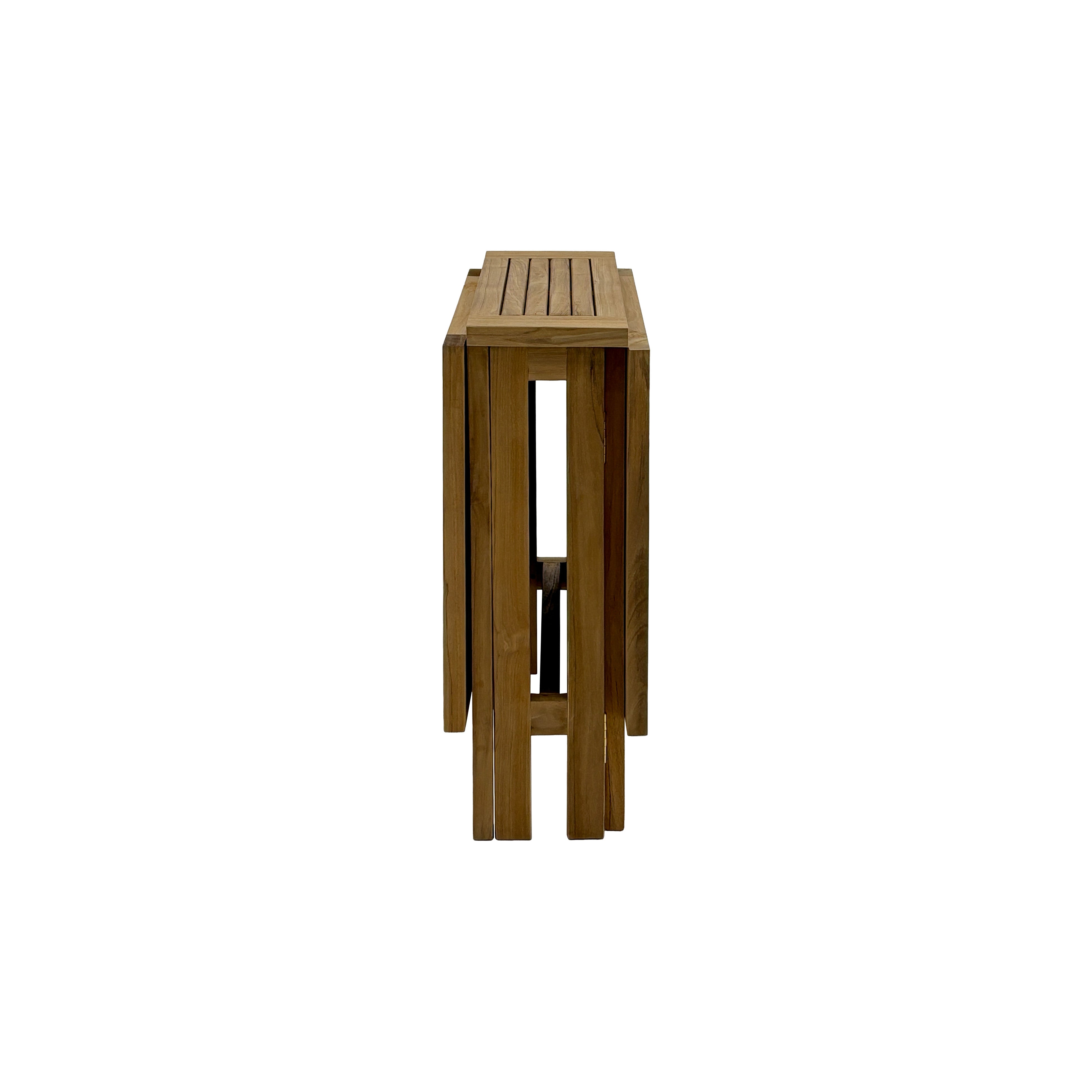Telluride Natural Teak Rectangular Dual Folding Balcony Table - 51"