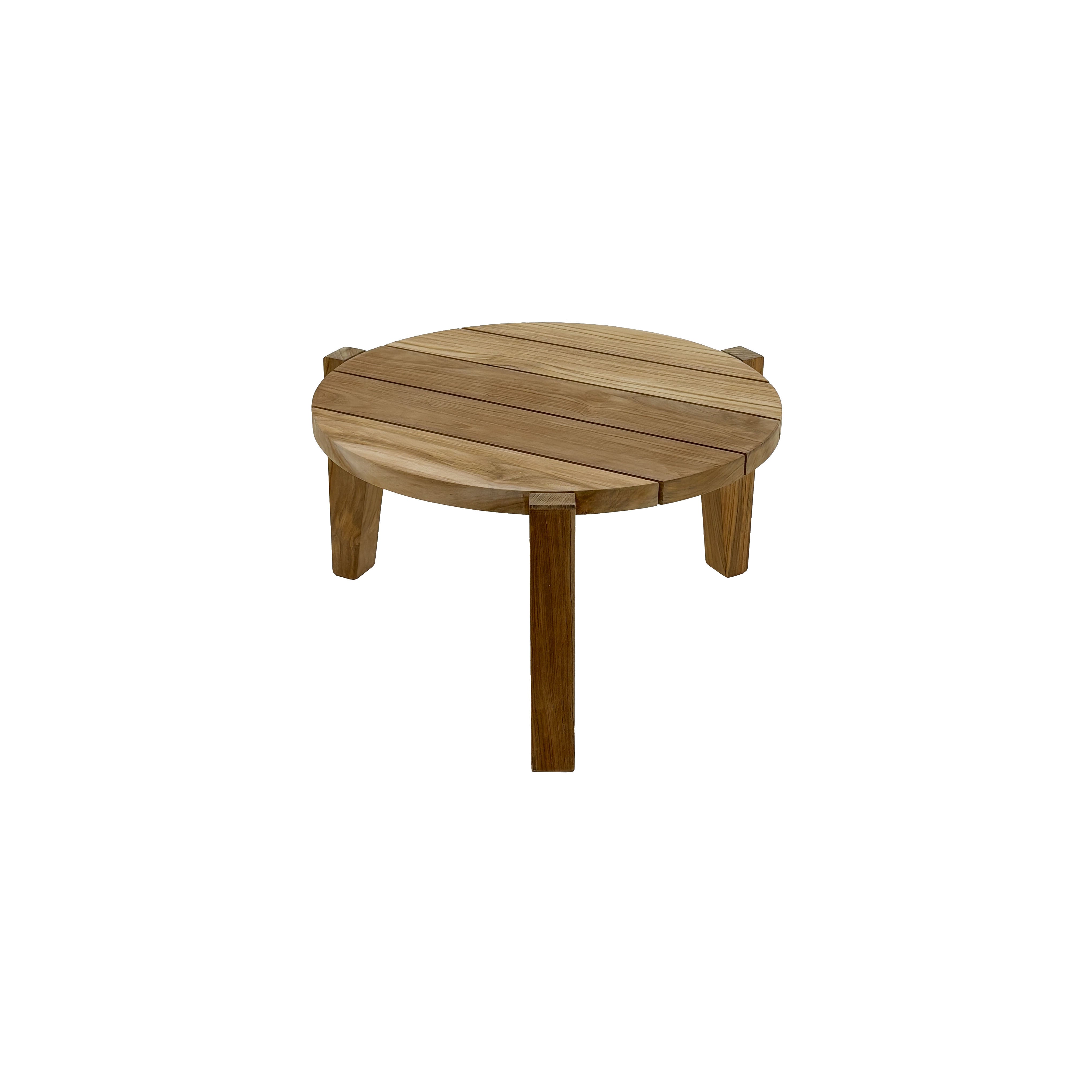 Carlsbad Natural Teak Wood Circular Coffee Table - 25-33"
