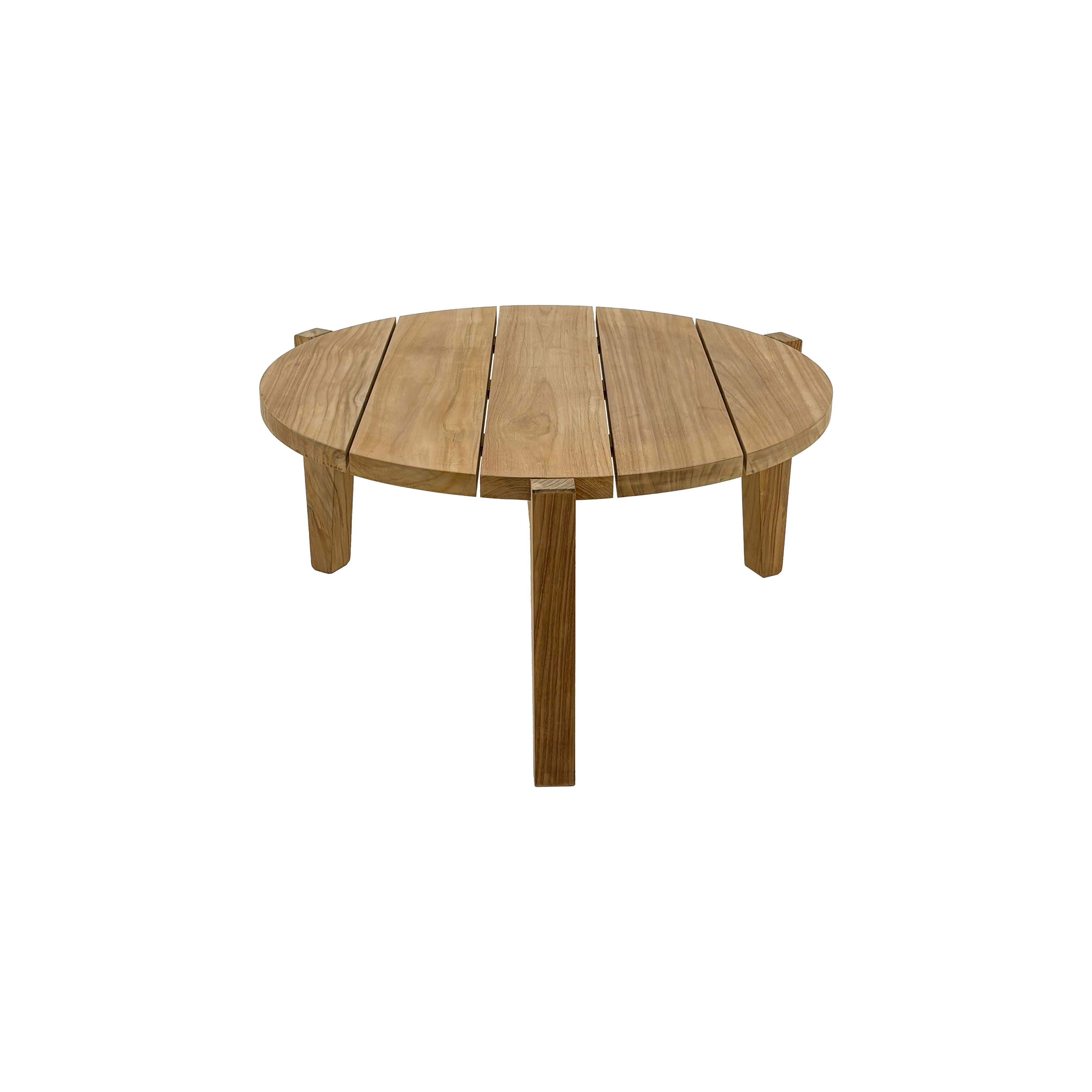 Carlsbad Natural Teak Wood Circular Coffee Table - 25-33"