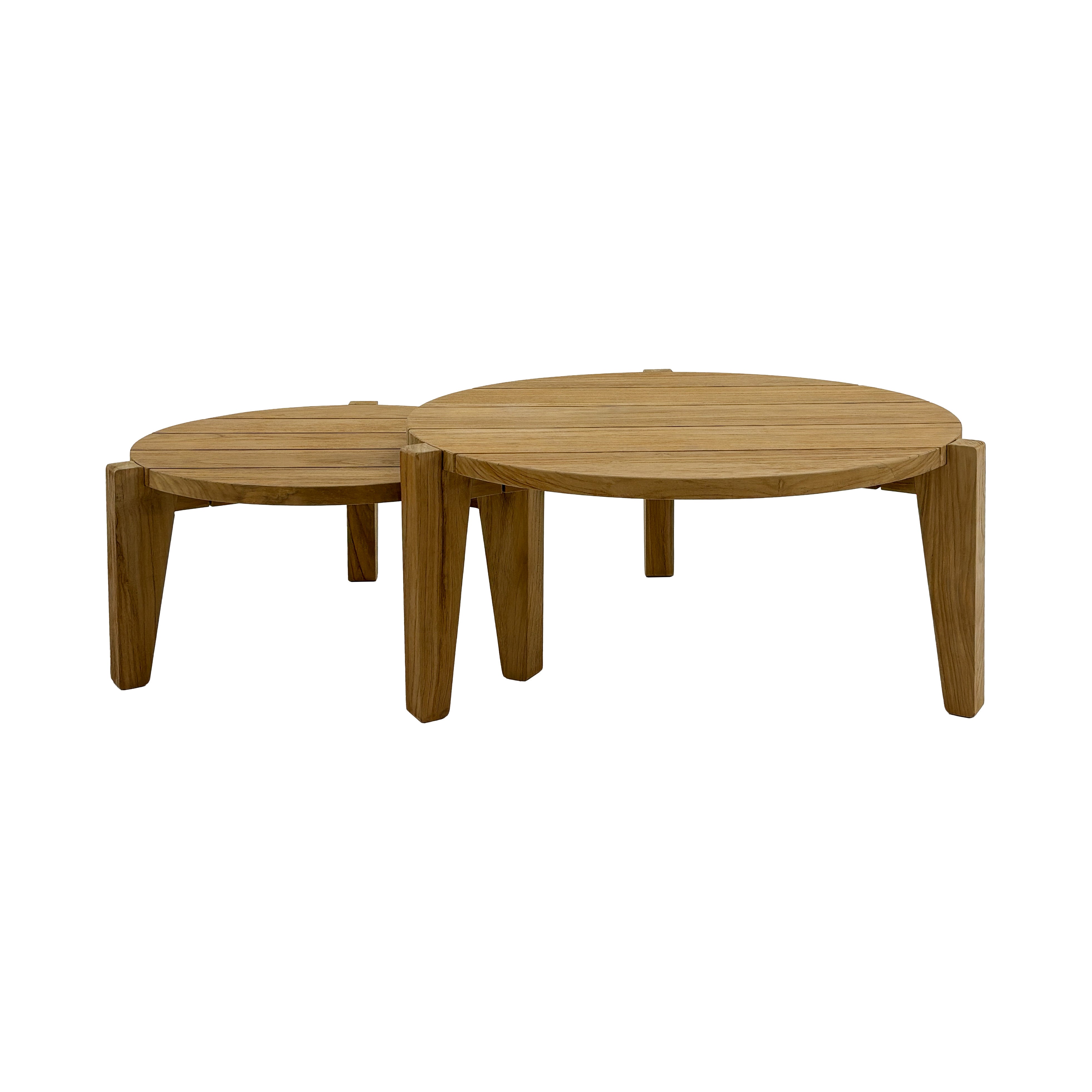 Carlsbad Natural Teak Wood Circular Coffee Table - 25-33"