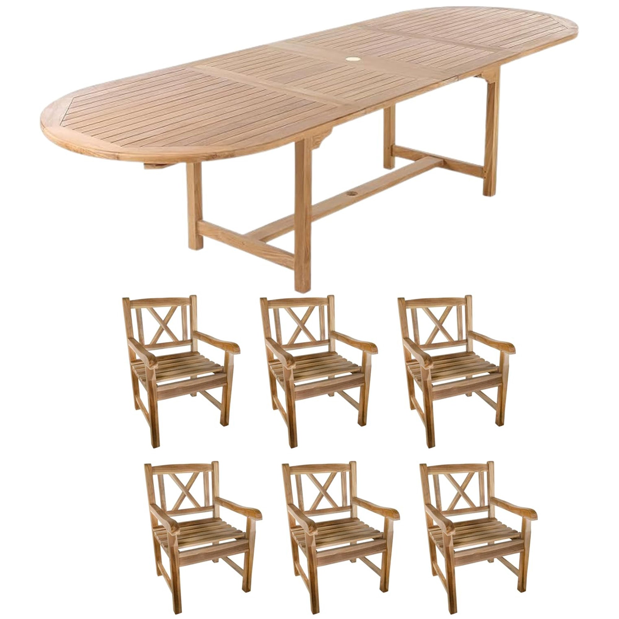 Åre Outdoor Dining Set (Table + 6 Chairs)