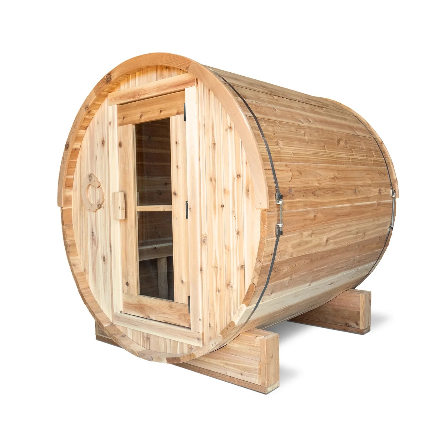 4-Person Cedar Wood Outdoor/Indoor Barrel Sauna