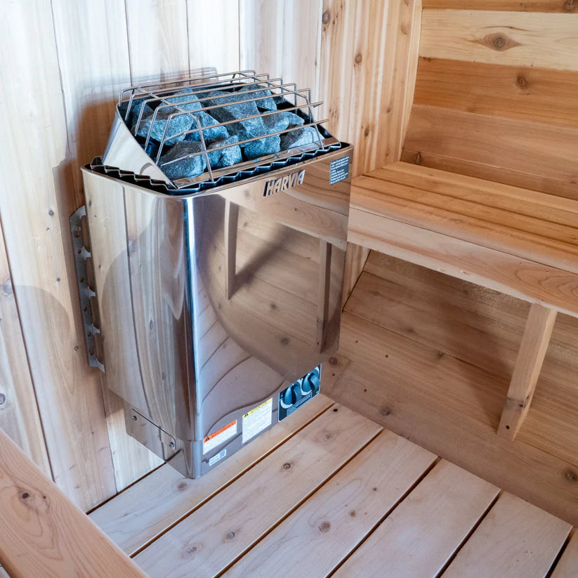 4-Person Cedar Wood Outdoor/Indoor Barrel Sauna