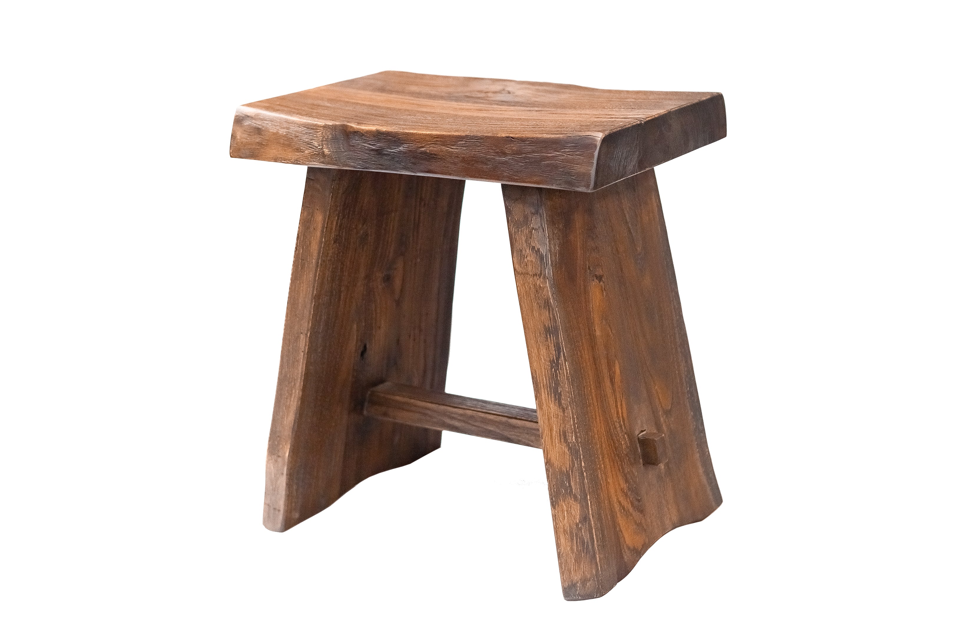 Salem Rustic Teak Shower and Bath Stool with Curved Seat