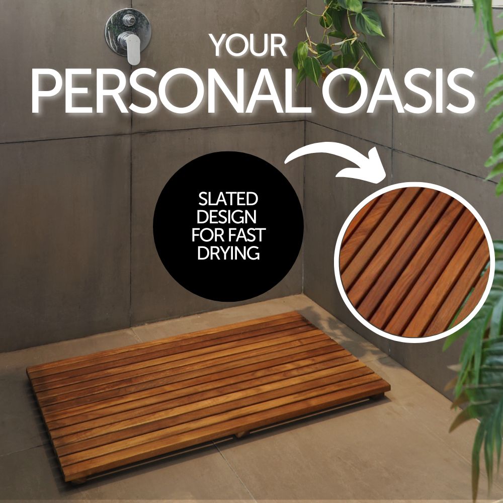 Belari Teak Shower Mat-Teak Bath Mat-Non Slip hot Indoor or Outdoor Shower Mat