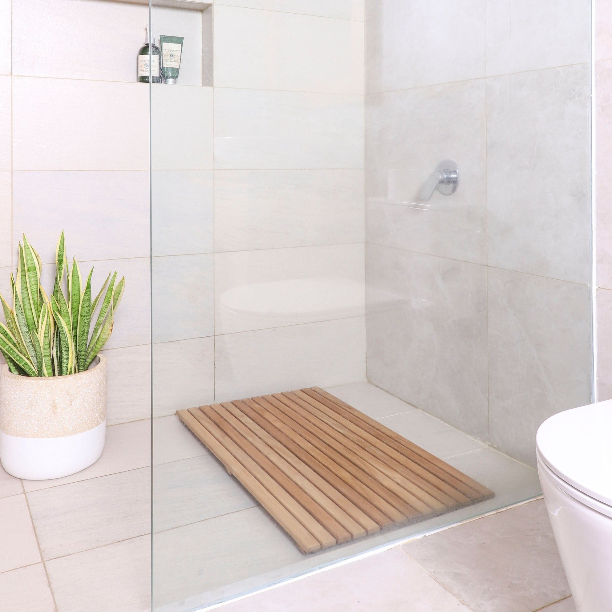Western Natural Teak Shower and Bath Mat 31.4″ x 19.6″