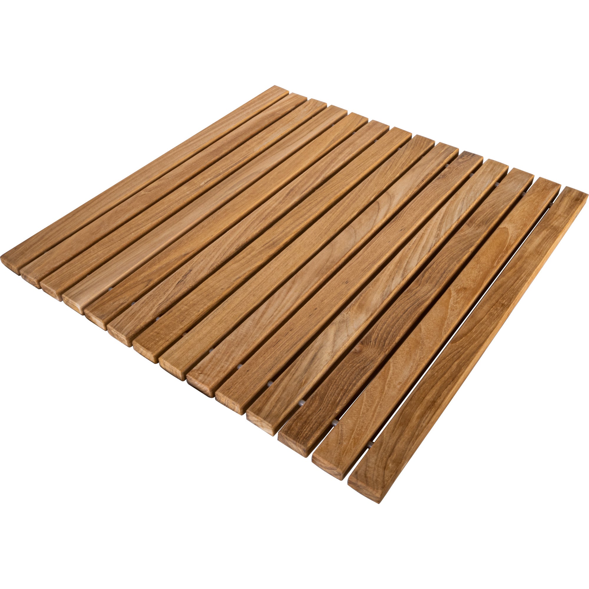 Nordic Style Natural Teak Shower and Bath String Mat 19.6′′ x 19.6′′ - Beige